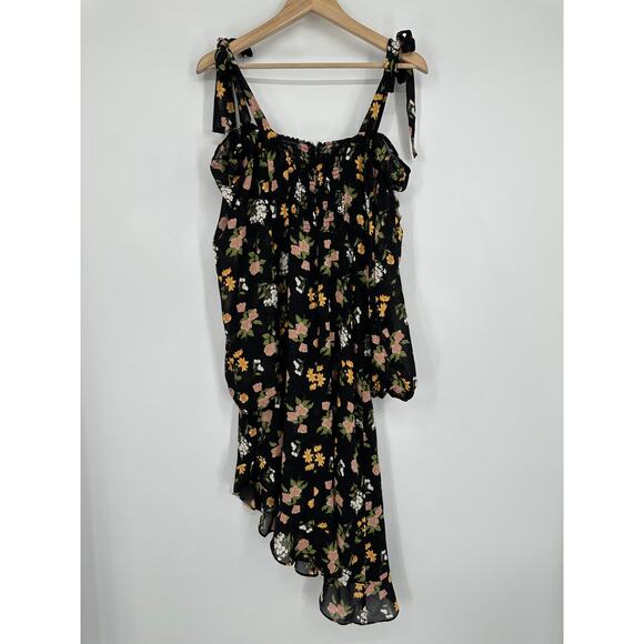 REFORMATION Breeze Midi Dress Floral Sweetheart Off The Shoulder Ruffle Sylvie - Picture 7 of 11